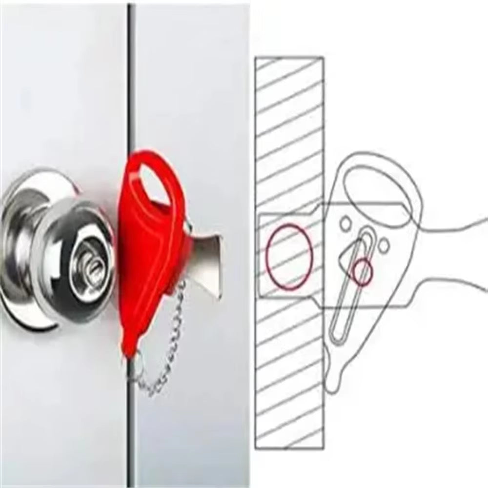 Portable Door Lock Home Safety Lock Hotel anti Theft Security Lock Travel Accommodation Door Stopper Door Handle