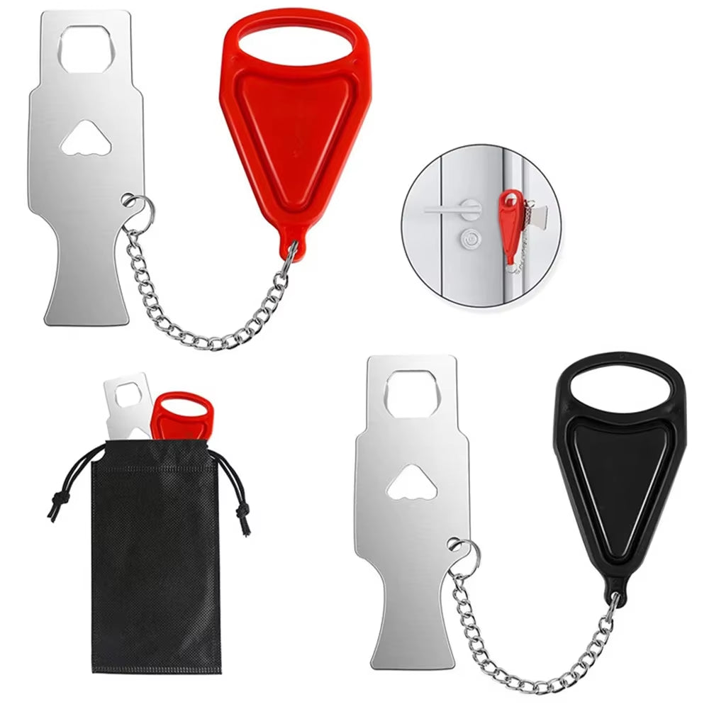 Portable Door Lock Home Safety Lock Hotel anti Theft Security Lock Travel Accommodation Door Stopper Door Handle